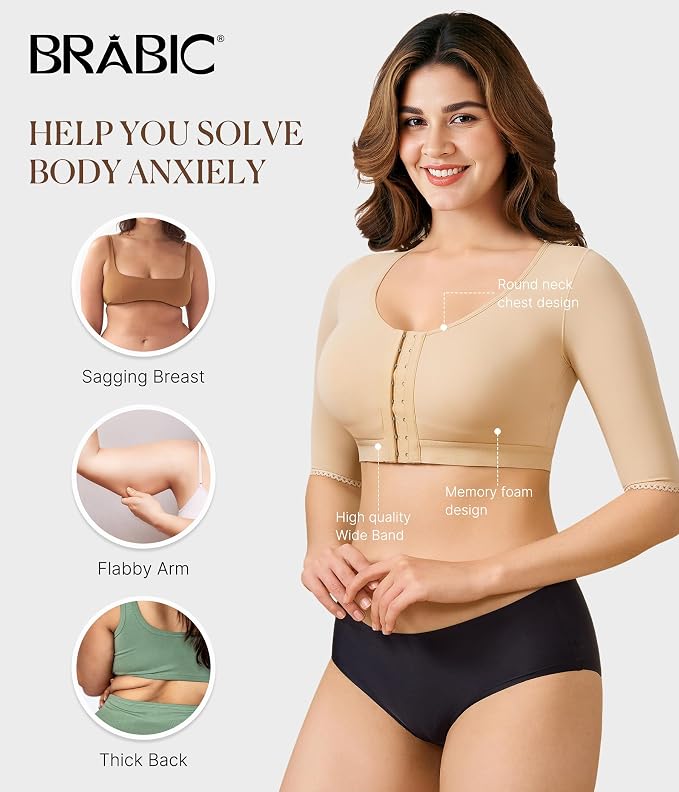 BRABIC Shaper Tops for Women Arm Compression Post Surgery Front Closure Bra Tank Top Shapewear