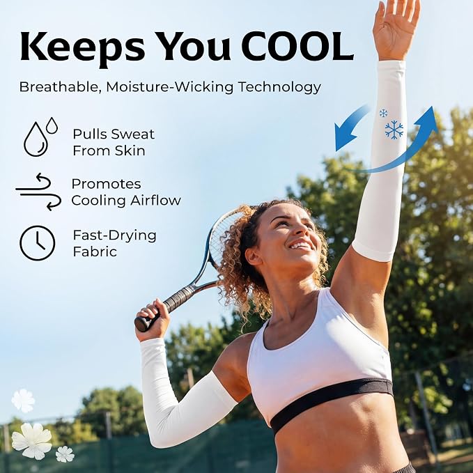 SportsTrail Cooling Arm Sleeves for Men & Women – Breathable, UV Sun Protection, Sports Arm Sleeves for Women, Men & Youth