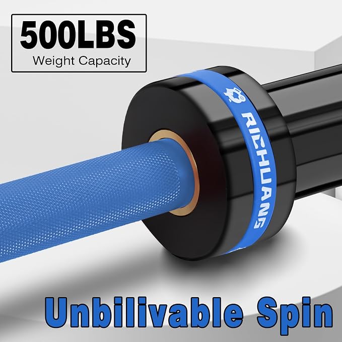 7ft Olympic Barbell 28mm 45lb – 500/700/1000LB Bar for Home Gym | Ceramic coated steel. Smooth spinning sleeves. Fits 2" plates. For snatch, clean and jerk, squats, deadlifts, bench press.