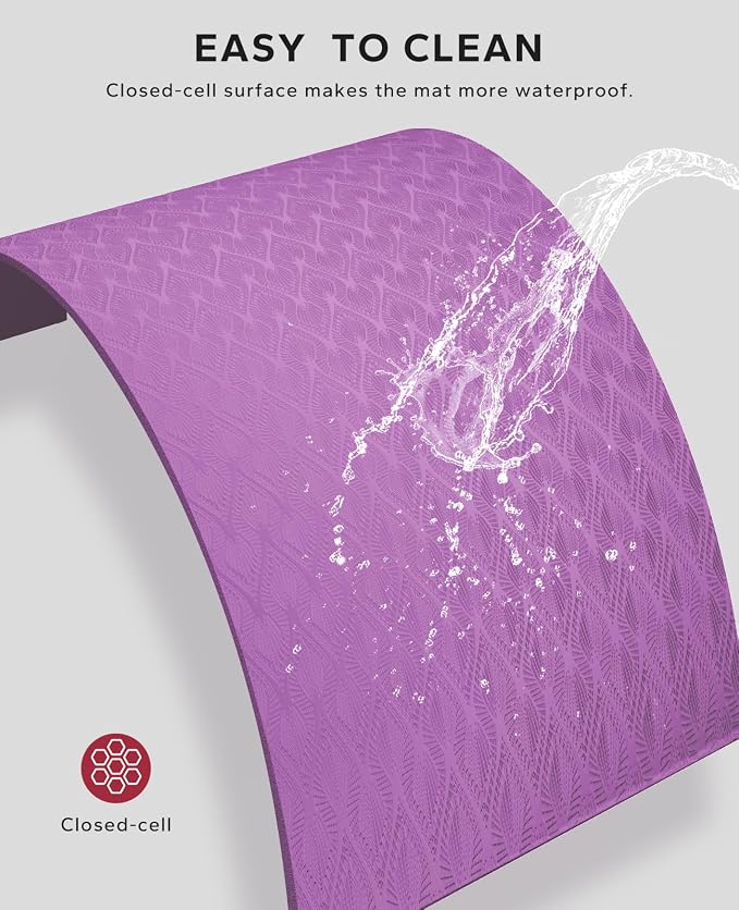 HAPBEAR Extra Large Yoga Mat - 72"x48"x6mm (1/4 inch), Non-Slip, Durable, Thick Wide Exercise Mat for Home Workouts, Yoga, Pilates, Stretching and Cardio Workouts