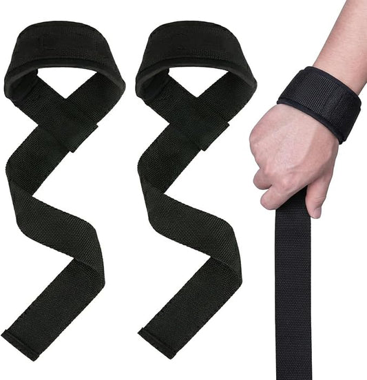 24 Inch Padded Strength Lifting Straps (1 Pair) | Cotton Weightlifting Straps with Neoprene Wrist Support for Deadlifts, Rows, Shrugs, Heavy Pulls