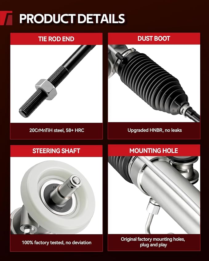 Torchbeam Power Steering Rack & Pinion Assembly Fit for 1997 Century, 1998-2002 Century Custom, Hydraulic System Steering, Replaces OEM 22-186