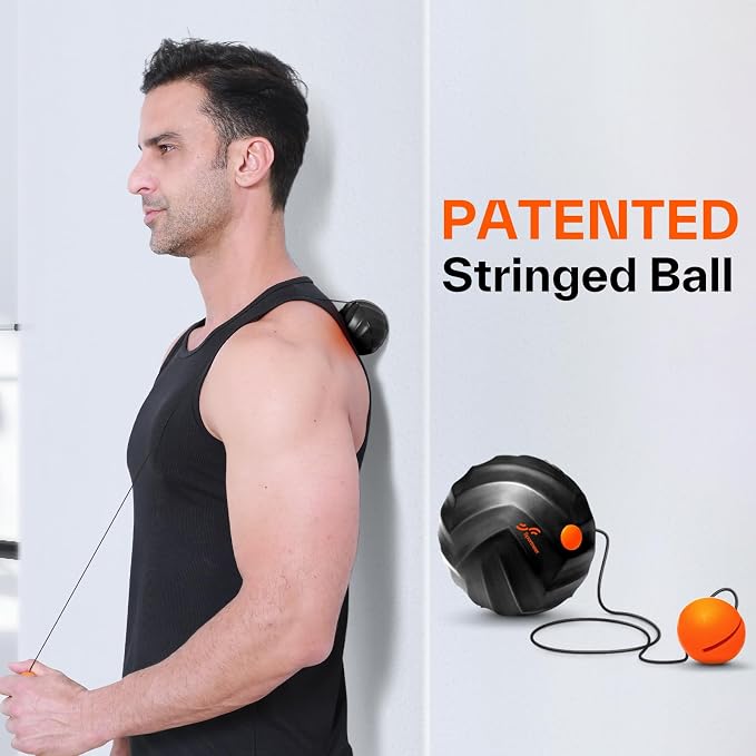Sportneer 4 in 1 Pilates Foam Roller Muscle Relax Kit | with 2 Textured Foam Rollers Stringed Exercise Ball, Lacrosse Ball for Muscle Shoulder Back Leg Whole Body Relax Fitness Yoga