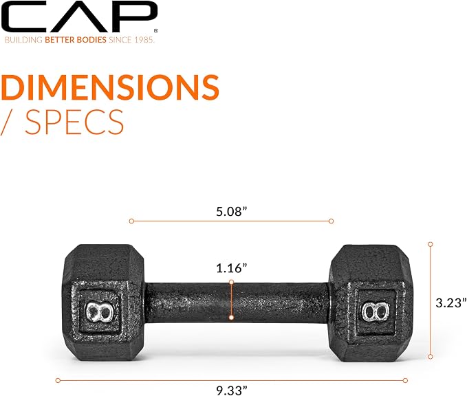 CAP Barbell Cast Iron Hex Dumbbell | Multiple Options