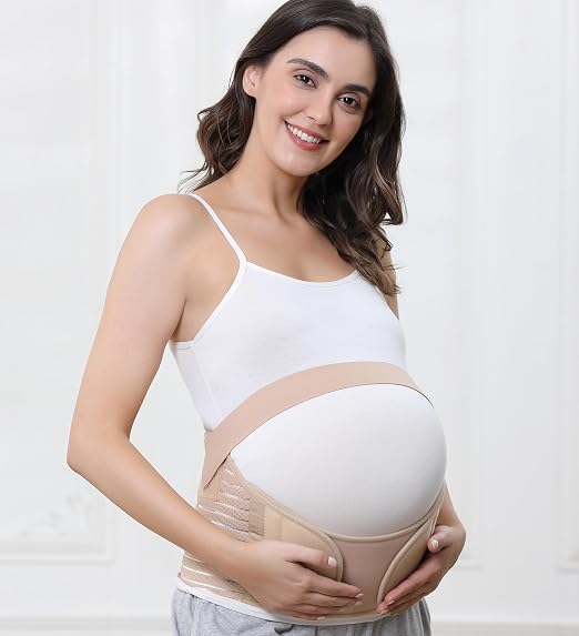 NeoTech Care Pregnancy Belly Band, Maternity Belt, for Pregnancy Belly Support, Back/Pelvic Support (Size XXL, Beige Color)
