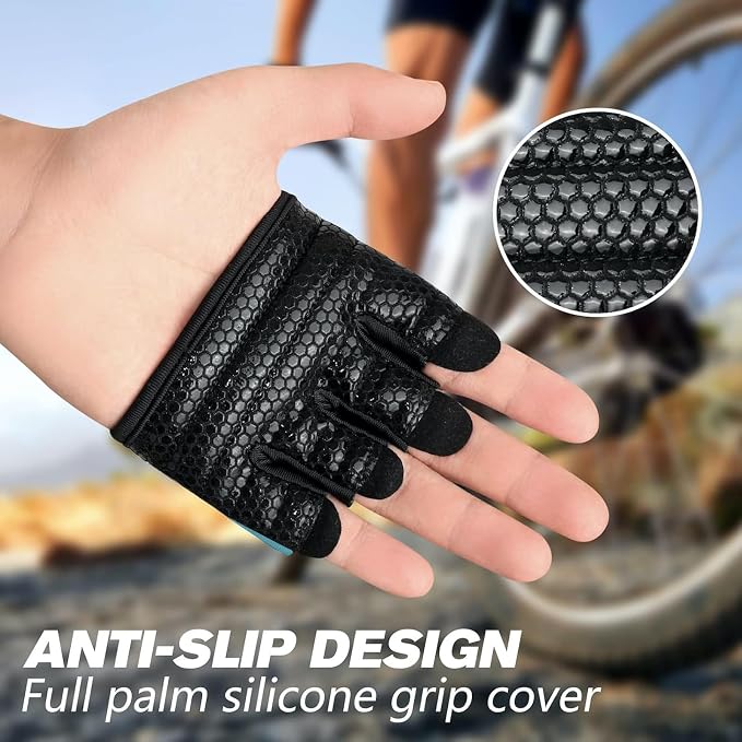 Minimal Workout Gloves for Women Men, Micro Fingerless Gym Gloves Grip Pads | Work Out Gloves for Kettlebells, Weight Lifting, Exercise, Pull Up, ,Cross Training, Silicone Grip Lifting Half Finger Gloves