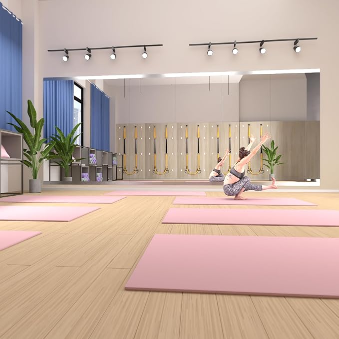 Home Gym Mirror, 57''X24''-2PCS Large Yoga Mirror, Frameless Full Length Mirrors for Fitness, Tempered Glass, Wall Mounted for Dance Studio, Garage