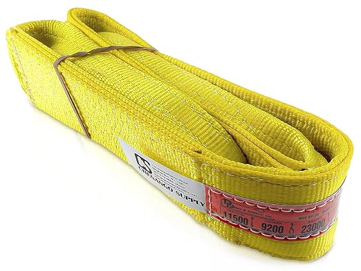 DD Sling 4 Inch x 6 Foot Nylon Lifting Sling – USA Made, 11,500 lb Vertical, 9,200 lb Choker, 23,000 lb Basket – 2-Ply Heavy Duty 900 Webbing, Type 4 Twisted Eye & Eye Rigging Sling, Safety Orange