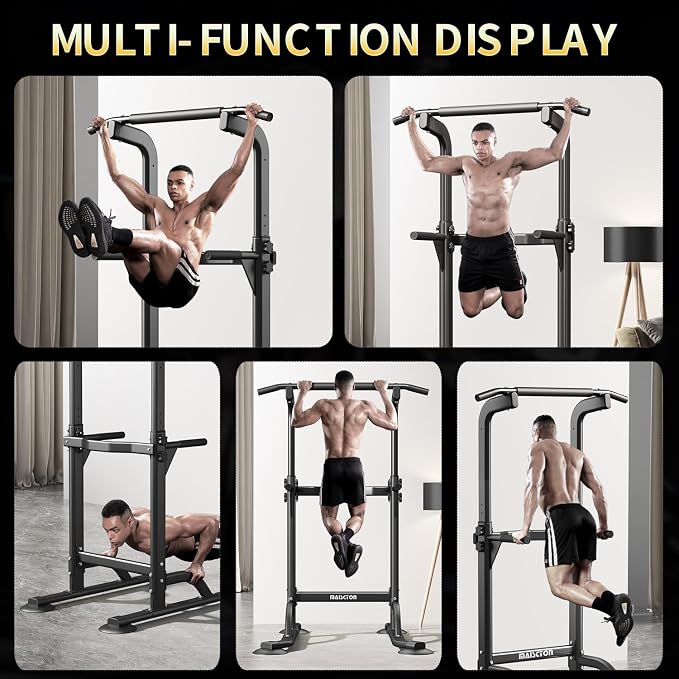 DONIUZ Power Tower Pull Up Bar and Dip Station, Multi-Function Home Gym, Strength Training Fitness Equipment, Height Adjustable