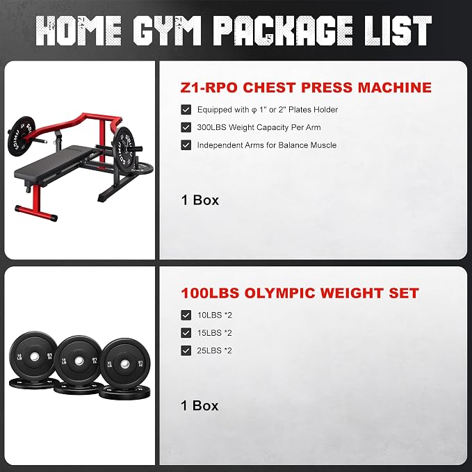Chest Press Machine, GOIMU Z1-PRO Weight Bench Press Machine with Independent Arms, Adjustable Flat Incline Bench Press for Chest, AB Workout Home Gym Equipment