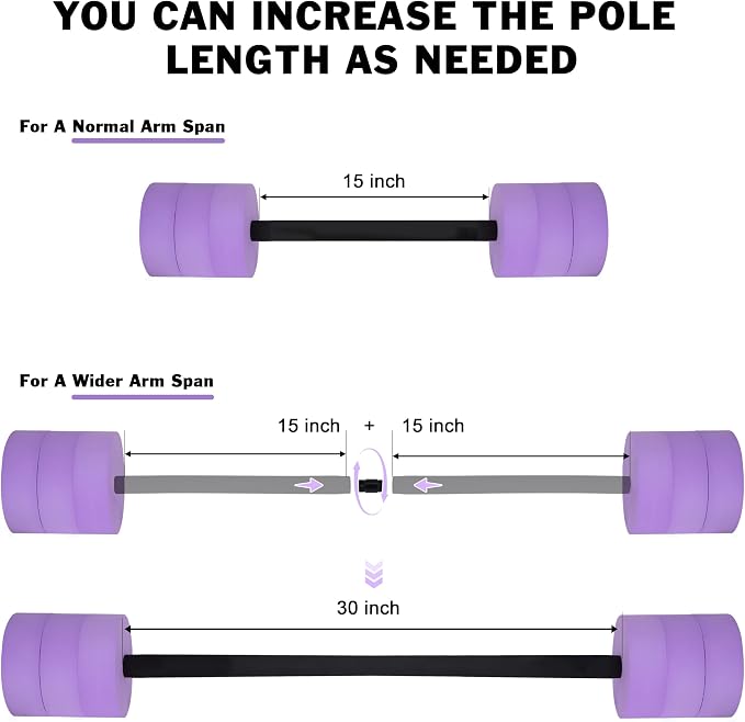 Hikeen Aquatic Exercise Dumbbells Water Dumbbell Pool Resistance Aquatic Fitness Barbells with 4 High-Density EVA Foam Pool Weights Dumbbells, for Water Aerobics Weight Loss