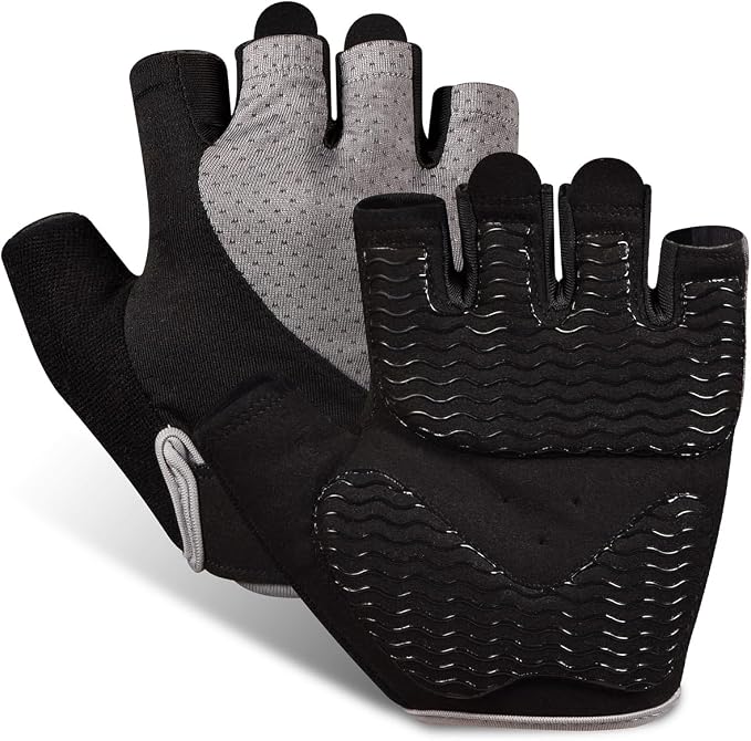 sunnex Workout Gloves for Women - Breathable Weight Lifting Gloves with Non-Slip Silicone Padding, Fingerless Gym Gloves for Cycling, Rowing, Pull Ups & Training (4 Sizes)