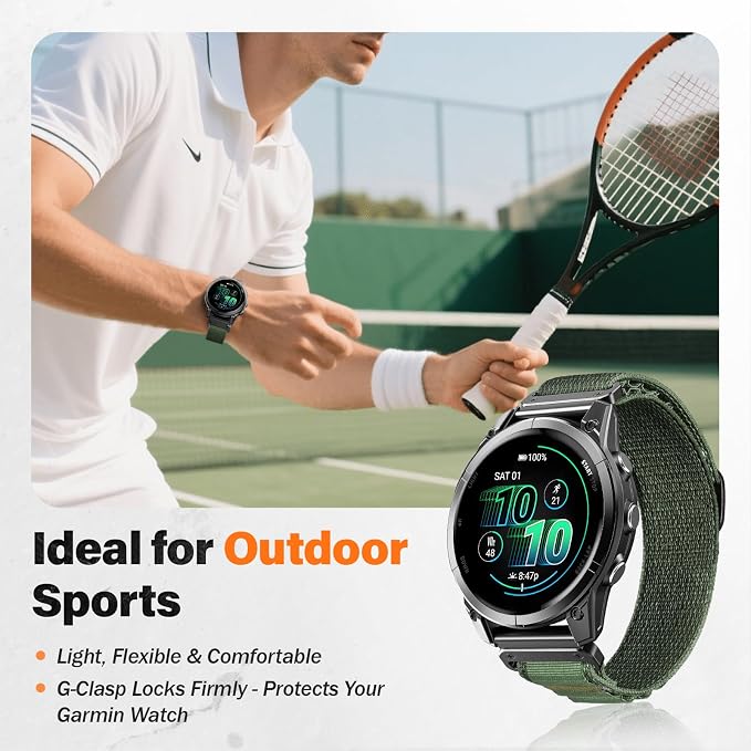 Alpine Loop Nylon Watch Band Compatible with Garmin Fenix 5X / 6X / 7X / 8 51mm, Quickfit 26mm Rugged Watch Bands for Garmin Fenix 8 Pro 51mm / 7X Pro / 6X Pro / 5X Plus, for Fenix 3, Tactix Delta