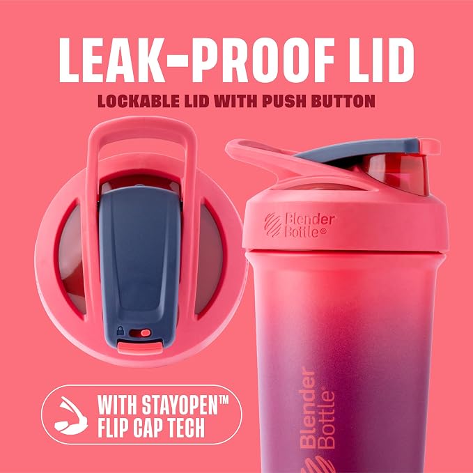 BlenderBottle Strada Sleek - Stainless Steel - 25-oz. - Sangria Ombre