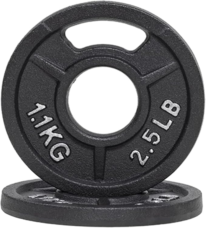 Fitvids 2-Inch Olympic and 1-Inch Standard Cast Iron Weight Plate for Strength Training & Weightlifting, Multiple Weights Available