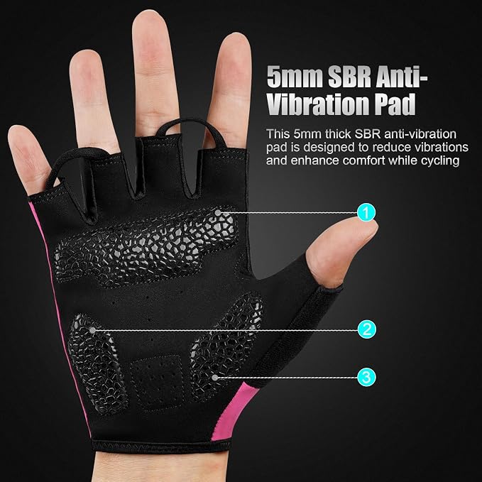 Cycling Gloves for Men Women, Half-Finger for Bike, Gym, Weight Lifting, Workout, Riding, Outdoor Sports
