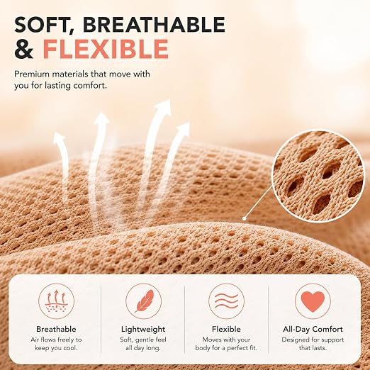 AZMED Maternity Belt Back Support - Adjustable Abdominal Binder for Pregnancy - Belly Band for Pelvic, Waist & Lower Back Comfort - Fits Up to 46 Inches - Beige