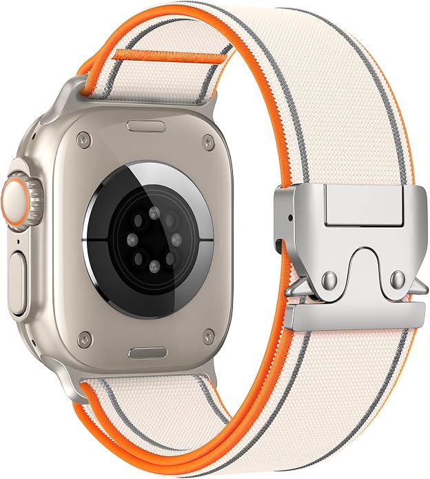 Elastic Sport Band for Apple Watch Ultra 3/2/1 Bands 49mm 46mm 45mm 44mm 42mm 41mm 40mm 38mm Men Women, Adjustable Parachute Buckle Nylon Fabric Wristband for iWatch Series 11 10 SE 9 8 7 6 5 4 3