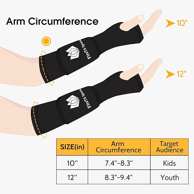 FitsT4 Sports Volleyball Arm Sleeves for Girls Passing Forearm Sleeves with Protection Pads and Thumbhole for Youth