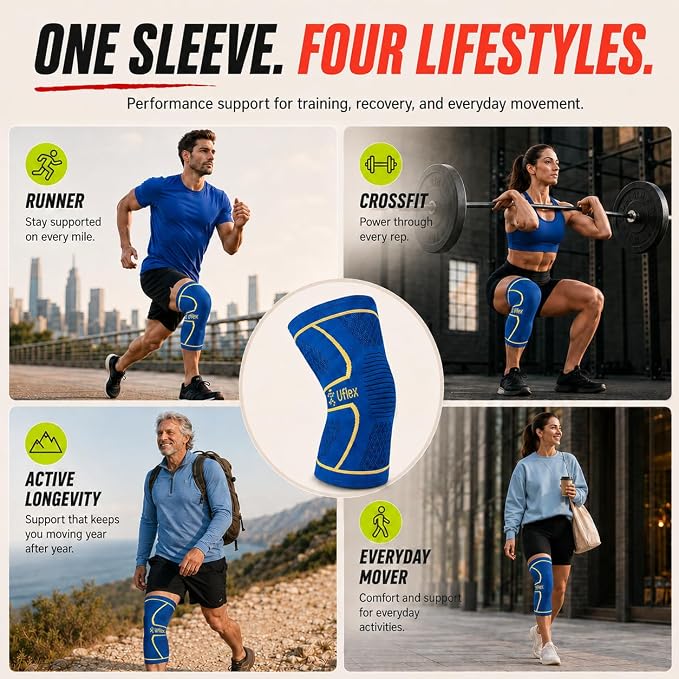 Knee Brace for Men and Women Knee Compression Sleeve Knee Support Wraps for Arthritis Joint Pain Relief, Workout, Swelling, Sports, Circulation, Running, Recovery for ACL & Meniscus Tear