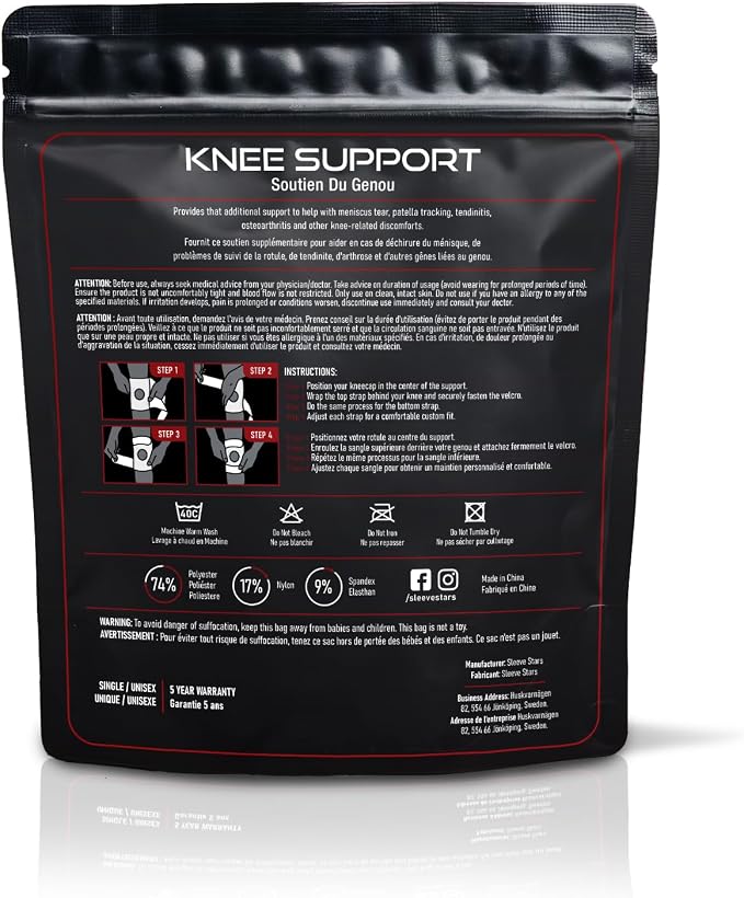 Sleeve Stars Knee Brace & Knee Support for Men & Women, Knee Braces for Knee Pain, Knee Protection Wrap for Working Out