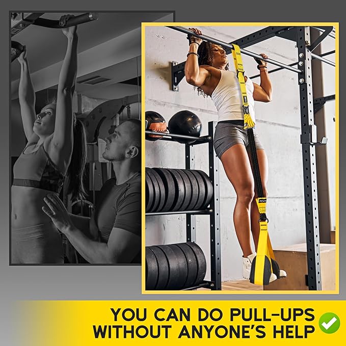 HOXWC Pull Up Assistance Bands, Adjustable Heavy Duty Resistance Band for Pull Up, 3 Pull Up Bands, Comfortable Fabric Feet/Knee Rest, Assistance Bands for Pull-Up, Home Fitness, Body Stretching