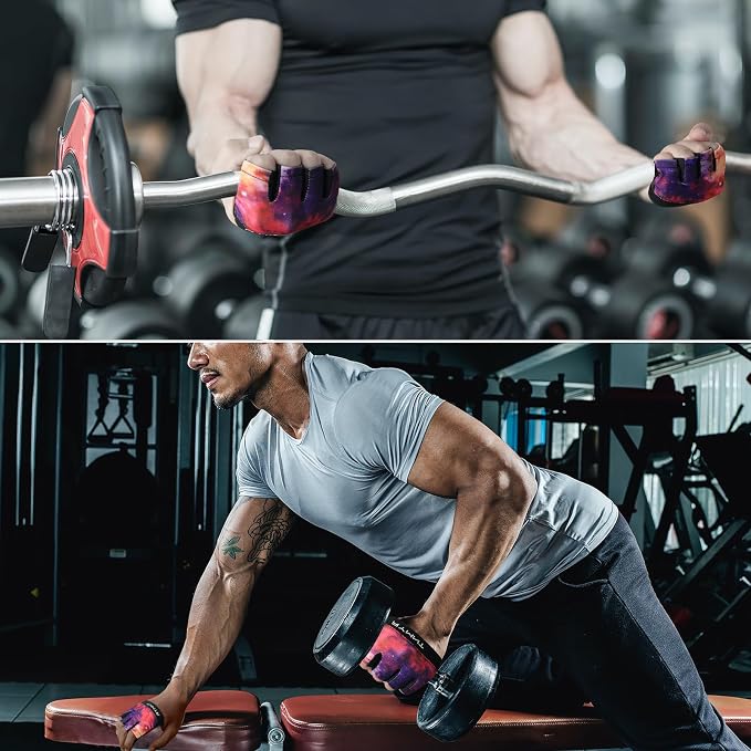 Minimal Workout Gloves for Women Men, Micro Fingerless Gym Gloves Grip Pads | Work Out Gloves for Kettlebells, Weight Lifting, Exercise, Pull Up, ,Cross Training, Silicone Grip Lifting Half Finger Gloves