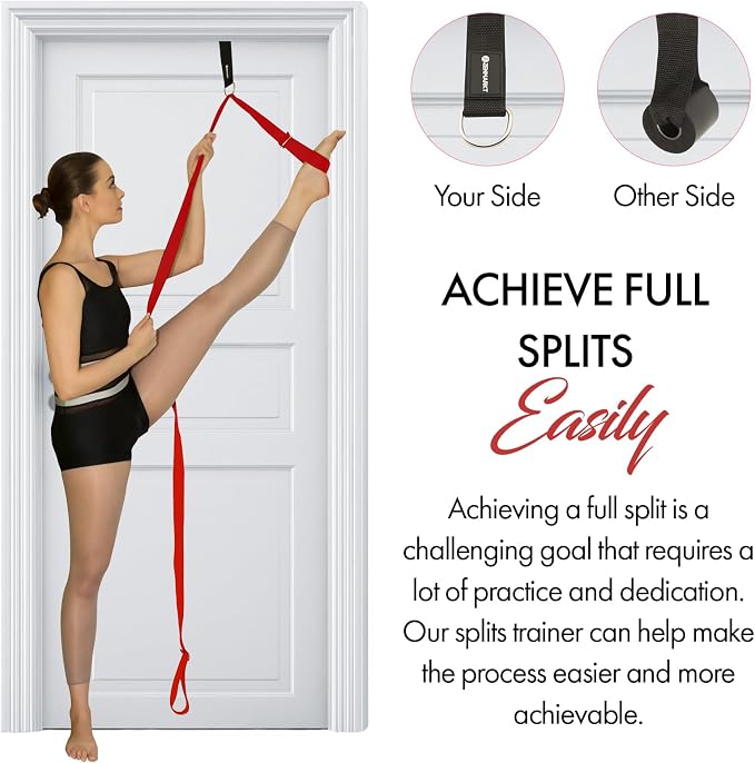 Stretching Strap with Door Anchor for Splits and Flexibility Training | Improve Leg Flexibility at Home, Ideal for Ballet, Dance, Cheerleading, Yoga, Pole Dance and Gymnastics