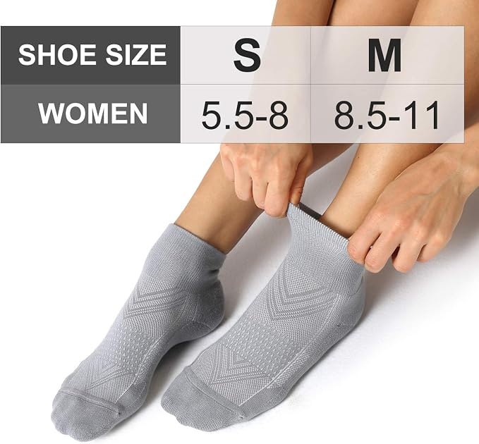 CS CELERSPORT 6 Pairs Women's Running Ankle Socks Athletic Sport Socks Cushioned