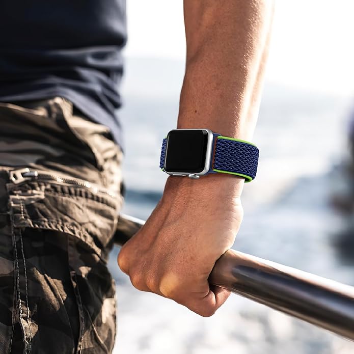Lerobo Stretchy Nylon Solo Loop Band, Compatible with Apple Watch Series 11 10 9 8 7 6 5 4 3 SE3/2/1 Ultra3/2/1, Adjustable Strap for iwatch Band 44mm 45mm 46mm 49mm 42mm 40mm 41mm 38mm for Women Men