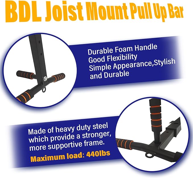 Wall Mounted Pull Up Bar Multifunctional Chin Up bar for Home Gym | Heavy Duty Multifunctional,Power Tower Set,Training Equipment Fitness Dip Stand,Supports to 440 Lbs