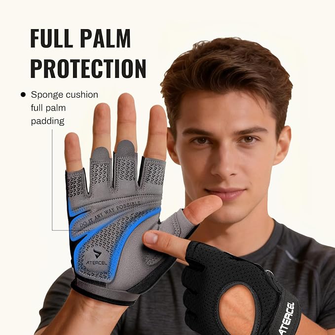 ATERCEL Gym Gloves for Women, Workout Gloves for Gym Weightlifting Exercise | Full Palm Protection | Breathable & Lightweight | For Men & Women | Cycling & Climbing Ready