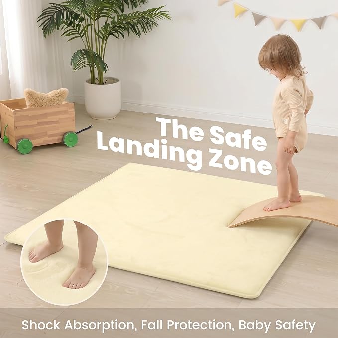 Baby Play Mat for Floor,Large 79"×79" Playpen Mat for Toddler,Infant,Kids,1.3" Thick Non-Slip Nursery Rug,Water Repellent Soft Padded Activity Mats for Tummy Time,Crawling,Playroom(Vanilla)