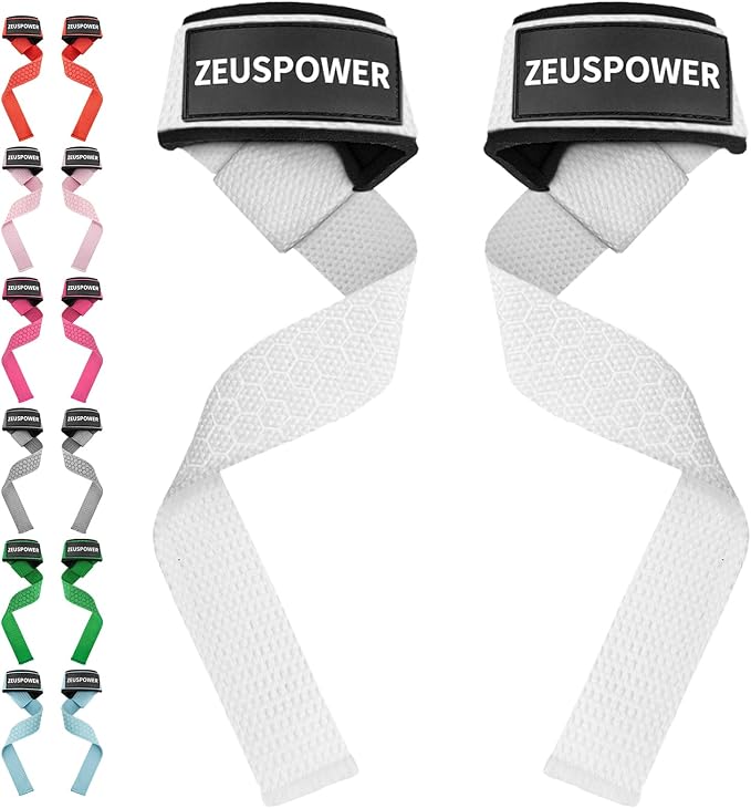 Lifting Straps Wrist Straps for Weightlifting Gym Straps Weight Lifting Deadlift Workout Women Men Dumbbell Straps for Hand RDL Strap Exercise Straps Dead Lift Cotton Neoprene Padded Zeus Power