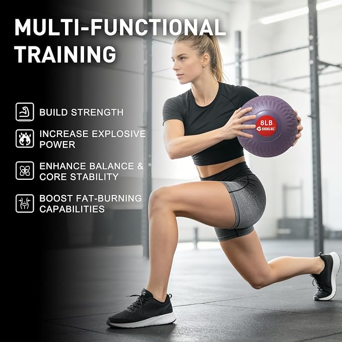 Slam Ball Medicine Ball Weighted Balls for Exercise and Workout, Strength, Cardio, Cross-Training and Core Workouts