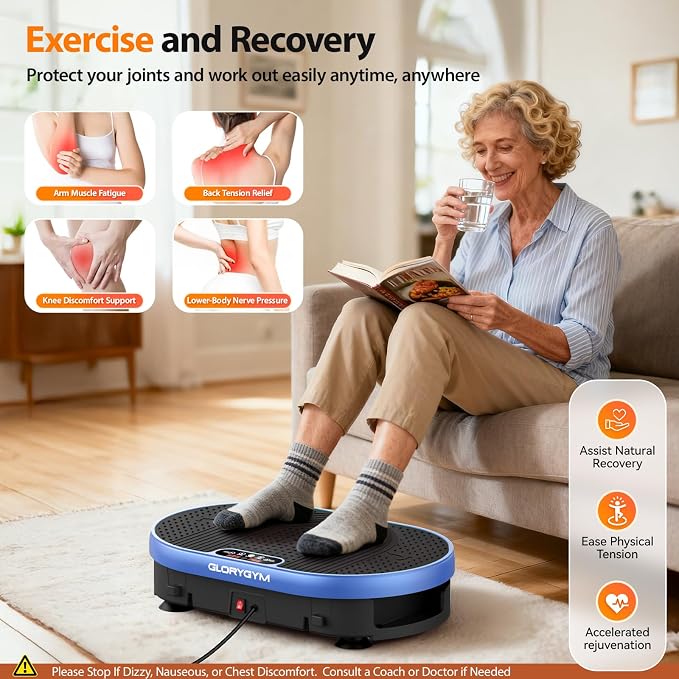 Vibration Plate Exercise Machine for Body Shaker Machine & Weight Loss, Shake Plate with Resistance Bands, 120 Speed Levels, Remote Control, Full Body Workout, Compact Home Gym Equipment