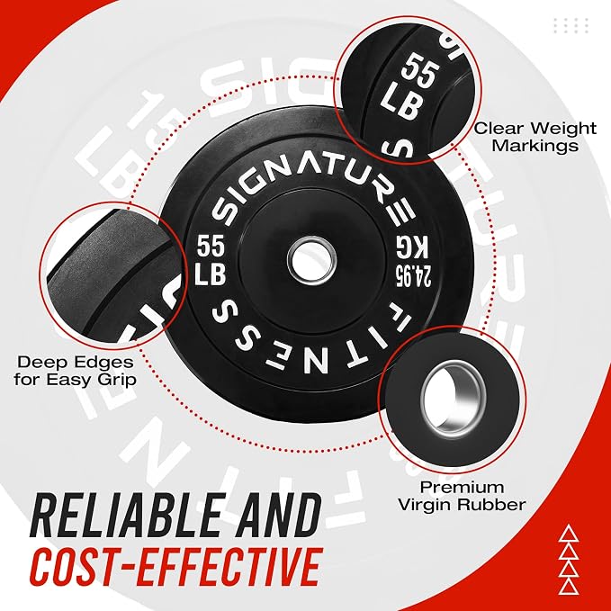 Fitvids 2-Inch Olympic Rubber Weight Plates Sets, Bumper Plates Set Barbell with Mat for Strength Training, 80-370 Lbs Multiple Options