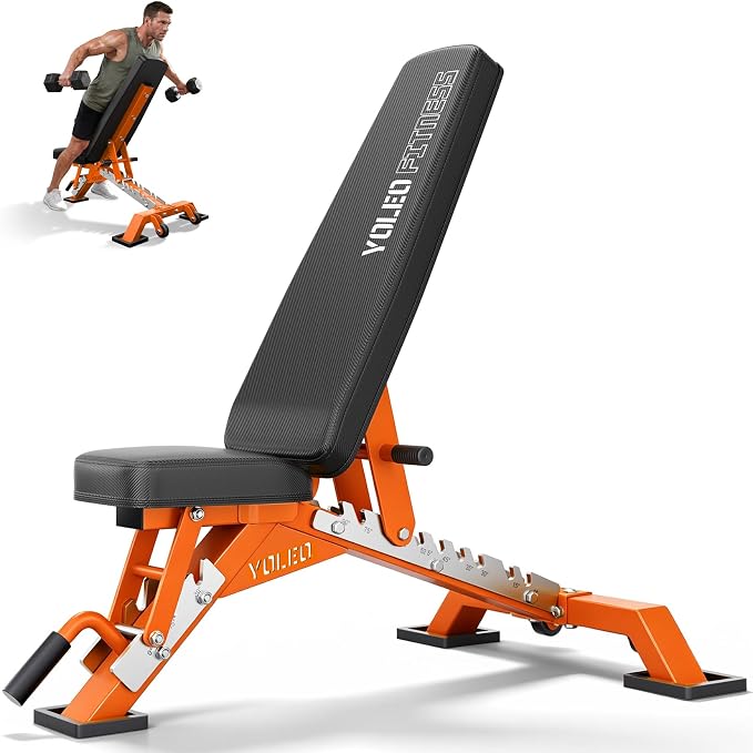 YOLEO Commercial Adjustable Weight Bench 2315LB ASTM Certified – 80% Pre-Assembled Heavy Duty Workout Bench for Home Gym