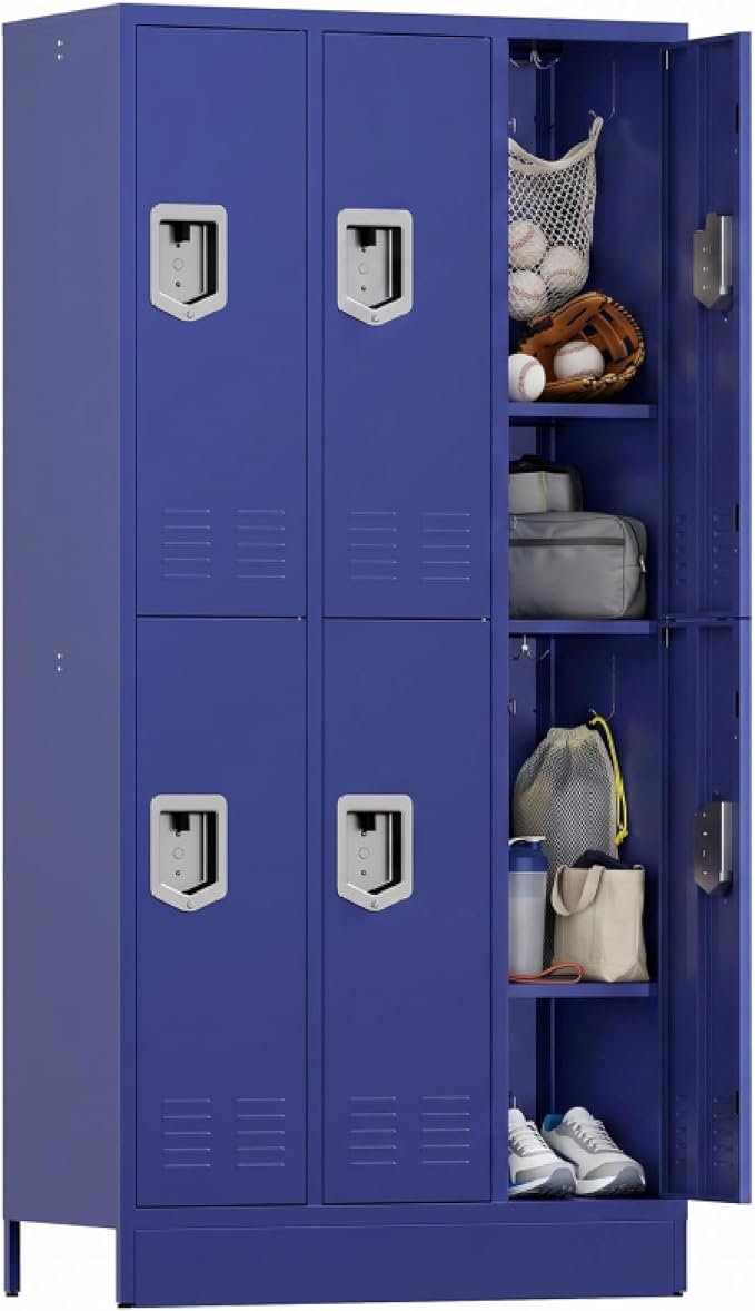 BUTISOW 72" 6 Door Employee Lockers | 16-Gauge Steel, Lockable. For gyms, schools, employee lockers, garages