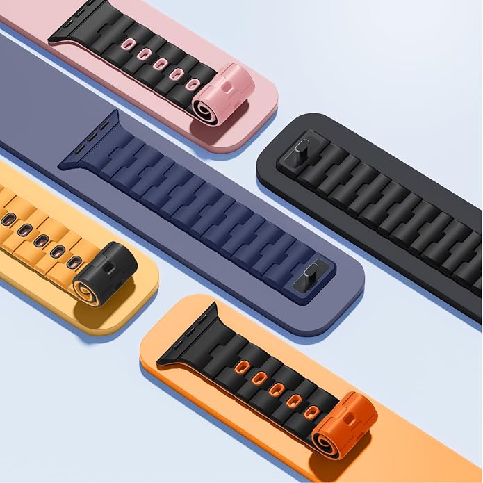 Bandletic Magnetic Silicone Watchband Compatible with All Apple Watch | Strong Magnet Sport Strap for iWatch Ultra 49mm Series 11-1 SE 46mm 45mm 44mm 42mm 41mm 40mm 38mm, Ideal for Men Women