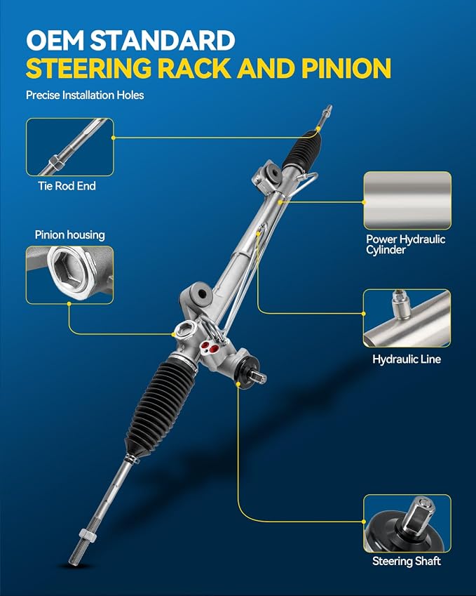 PHILTOP Hydraulic Power Steering Rack and Pinion for 2004-2008 F-150 4WD, 2006-2008 Mark LT 4WD Replace# 22-279