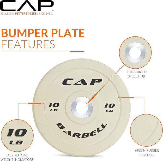 CAP Barbell Rubber Olympic Bumper Plate | Multiple Options/Colors