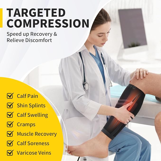 CAMBIVO Calf Compression Sleeve for Men Women Footless | Graduated Compression, Shin Splint Relief, Moisture Wicking, Running Standing Travel, 4D Knit Anti-Slip, Varicose Veins