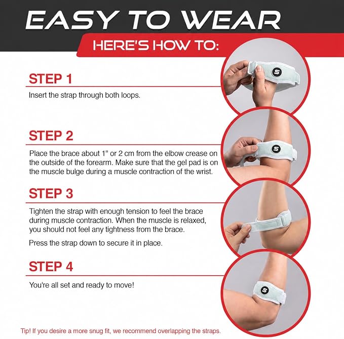 Sleeve Stars Tennis Elbow Brace for Men & Women, Elbow Brace for Tendonitis, Tennis Elbow Strap, Golfers Elbow Brace, Elbow Support Wrap for Tennis Elbow Relief, Fits 9"-23" (Pair/Mint Green)