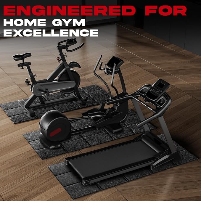 Treadmill Mat – 79" x 39", 1/4" Thick Non-Slip Walking Pad Mat for Carpet Floors & Hardwood, Shock Absorbing Exercise Mat & Under Treadmill Mat for Floor Protection in Home Gym