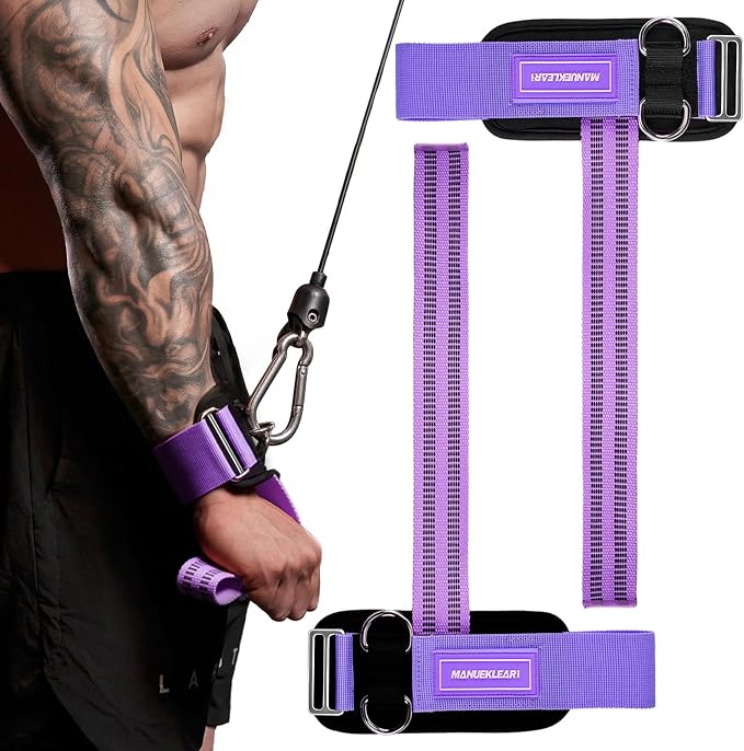 M MANUEKLEAR Wrist Straps for Weightlifting, Gym Lifting Straps with D Rings for Cable Machine,Weight Lifting Wrist Wraps for Men Women
