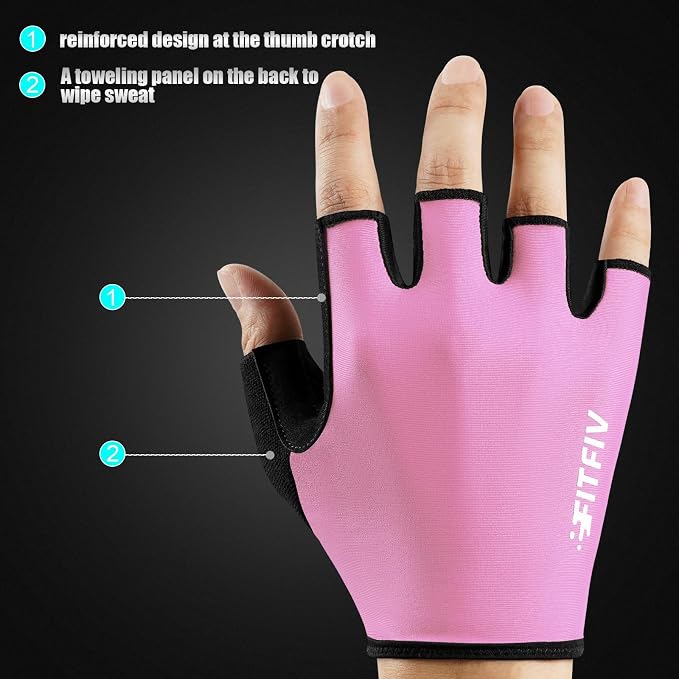 Cycling Gloves for Men Women, Half-Finger for Bike, Gym, Weight Lifting, Workout, Riding, Outdoor Sports