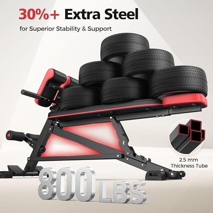 Flybird 4 in 1 Roman Chair with Adjustable Weight Bench & Sit Up Bench for Full Body Workout, Fitness equipment for HyperBack Extension for Glutes, Hamstrings & Lower Back, Multi-Purpose for Home Gym
