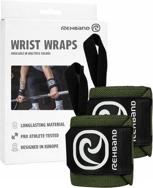 Rehband Wrist Wrap 1 Pair, Wrist Wraps Weightlifting, Training 18 inch, Wrist Wrap, Comfortable & Stabilizing Wrist Supports For Gym