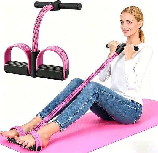 6-Tube Pedal Resistance Band for Women,Fixed High Resistance Foot Pedal Exerciser,Anti-Snap Home Gym Workout Equipment for Abdomen,Waist,Arm,Leg,Glutes,Full Body Toning & Strength Training